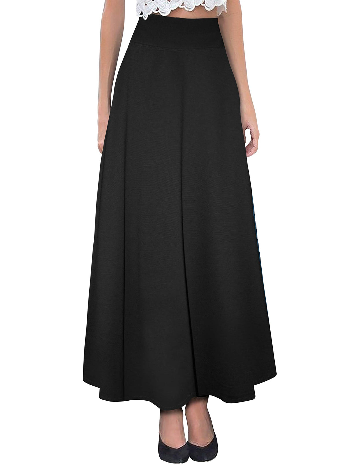 Hybrid & Company Women Versatile Fold Over Waist Maxi Skirt/Convertible Dress