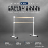 VITA Barre Portable Freestanding Double Ballet Barre, Extreme, Wood | Fixed Height, Made in USA, Home or Gym Exercise Equipment for Kids & Adults | Dance, Fitness, Pilates