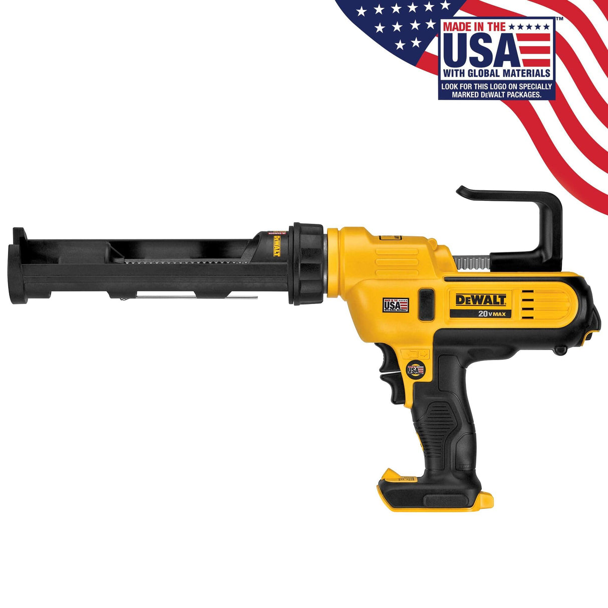 DEWALT 20V MAX Caulking Gun, Cordless, 10oz, Variable Speed Trigger, Interchangeable Canister Trays, Bare Tool Only (DCE560B)