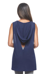 Expert Brand USA-Made Women's Lenzing Modal MoCA Sleeveless Tunic Hoodie