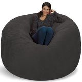 Chill Sack Bean Bag Chair: Giant 6' Memory Foam Furniture Bean Bag - Big Sofa with Soft Micro Fiber Cover, Charcoal