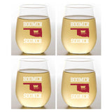 Set of 4 Shatterproof CUSTOM 16 oz Plastic Wine Glasses MADE in the USA (CHRISTMAS NUTCRAKERS)