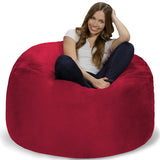 Chill Sack Bean Bag Chair: Giant 4' Memory Foam Furniture Bean Bag - Big Sofa with Soft Micro Fiber Cover - Black