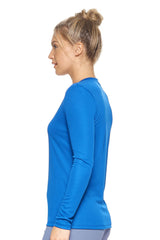 Expert Brand USA-Made Women's Drimax Dry Fit V Neck Athletic Long Sleeve