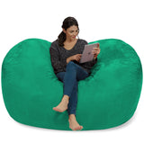 Chill Sack Bean Bag Chair: Huge 6' Memory Foam Furniture Bag and Large Lounger - Big Sofa with Soft Micro Fiber Cover - Red Furry