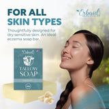 Beef Tallow Soap Bar – All Natural Grass Fed Tallow Soap Unscented – Moisturizing Face & Body Wash Great for Eczema, Dry, Itchy, Sensitive Skin – Handcrafted Bath Soap for Adults, Kids, Made in USA