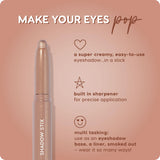 ColourPop Shadow Stix - Cream Eyeshadow Stick with Long-Lasting Color - Multi-Use Cream Makeup with a Built-In Sharpener & Precise Tip for Easy Application - Bare With Me (0.05 oz)