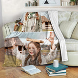 Ships Next Day,Custom Blanket with Picture Made in USA,Personalized Photo Blanket for Family Anniversary Christmas Birthday Halloween Valentines