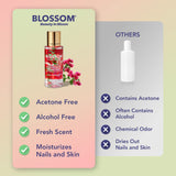 Blossom All Natural Acetone Free Nail Polish Remover, Scented, Organic Plant-Based, Vegan, Cruelty Free, Infused with Real Flowers, 2 fl. oz., Spring Bouquet