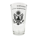 B53 Nucleated Beer Pint Glasses, Better Head Retention, Drinking, Aroma and Flavor, All-American Patriotic 16 Ounce Stackable Pint Craft Beer Glass Tumbler Set of 4