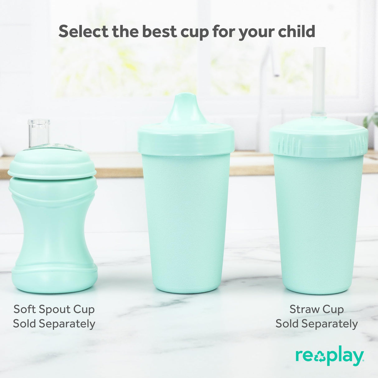 Re-Play Made in USA 10 Oz. Sippy Cups for Toddlers, Pack of 4 - Reusable Spill Proof Cups for Kids, Dishwasher/Microwave Safe - Hard Spout Sippy Cups for Toddlers 3.13" x 6.25", Desert Roses