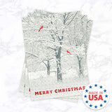 Masterpiece Sparkling Santa Christmas Cards / 16 Festive Holiday Cards Set With White Envelopes / 5 5/8" x 7 7/8" Winter Gold Foil Greeting Cards With Inside Verse/Made In The USA