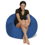 Chill Sack - Bean Bags 3-Feet Memory Foam Bean Bag Chair, Black Micro Suede