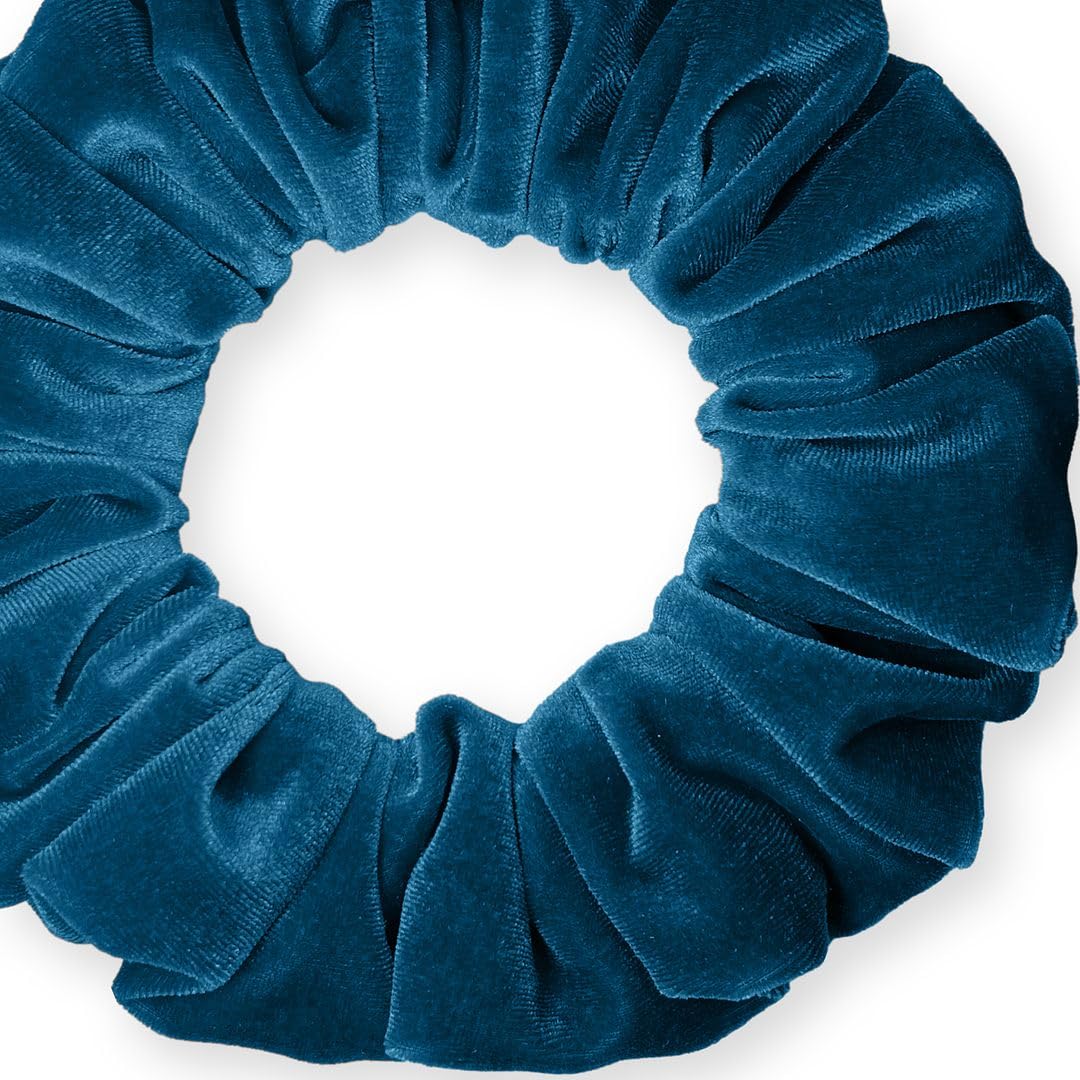 Velvet Scrunchies Jumbo Size Plush Big Ponytail Holders Thick Braided Locked Hair Big Made in the USA Green Pine
