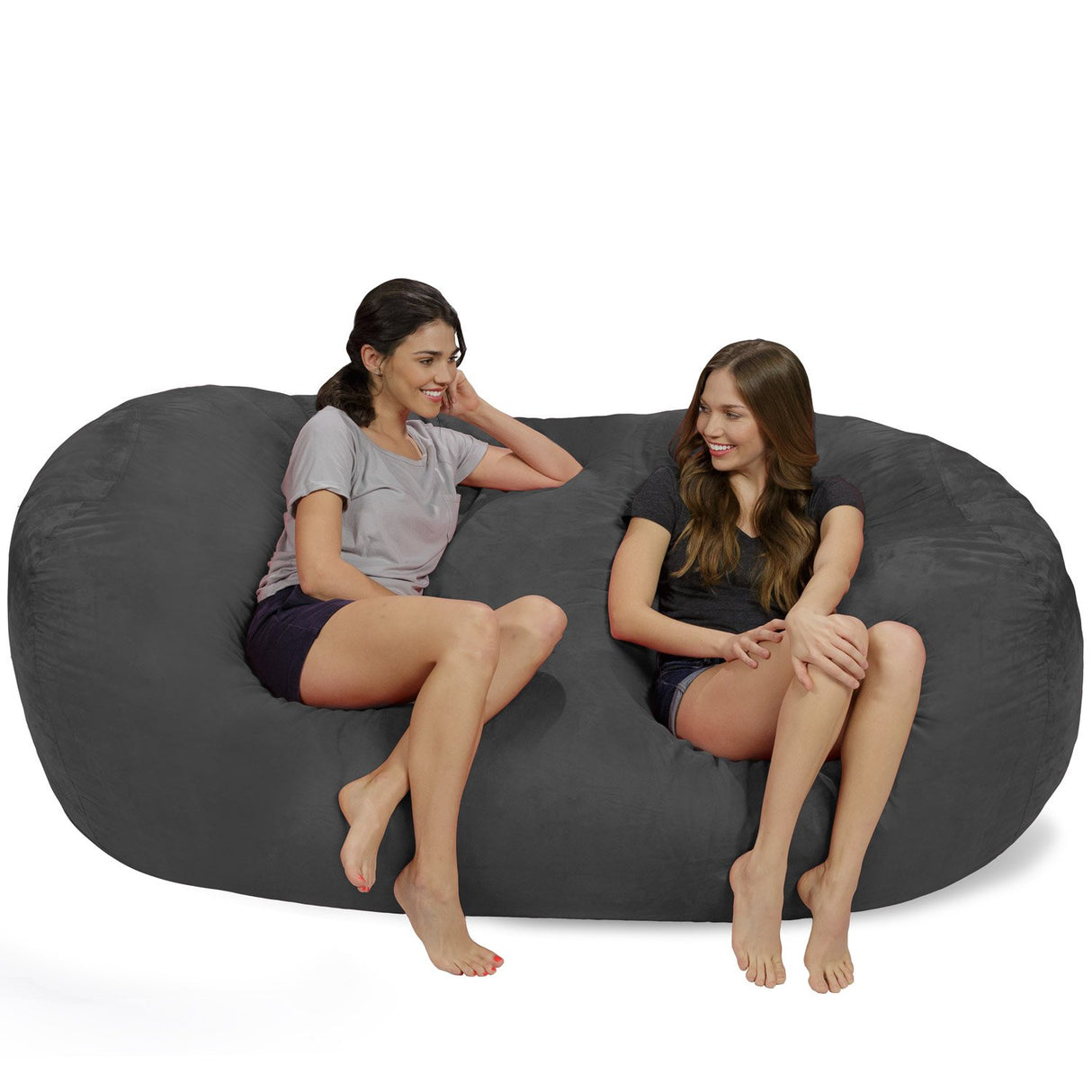 Chill Sack Memory Foam Bean Bag Lounger, 7.5-Feet, Red Furry