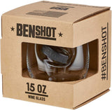 BenShot Glasses with Hockey Puck Embedded - 15oz | Made in the USA [Set of 2]