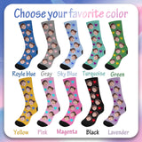 Custom Face Socks with Photo Novelty Crew Socks, Personalized Red Hearts Unisex Crew Sock Gifts for Men Women Made in USA