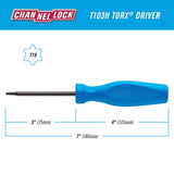 CHANNELLOCK T103H T10 x 3-inch Professional Torx Screwdriver, Magnetic Tip, Made in USA, Molded Tri-Lobe Grip