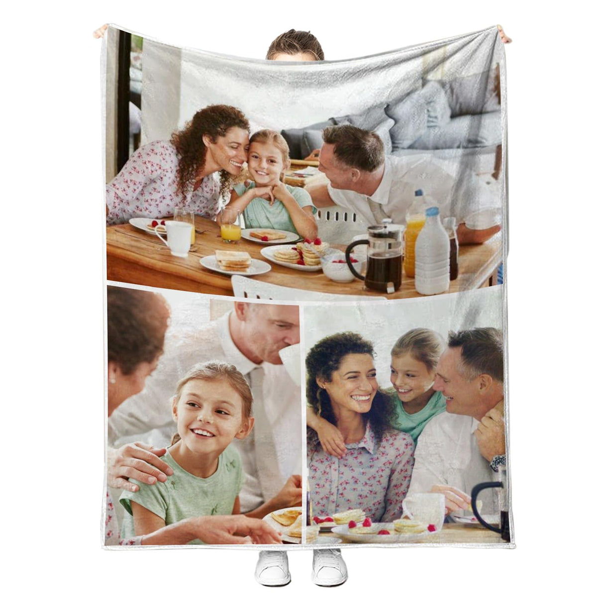 Custom Blanket with Picture Made in USA,Personalized Photo Blanket Throw Photo Blankets for Family Friends Pets,50"x60"