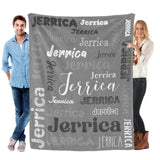 Custom Blanket with Name, Soft Cozy Personalized Name Blankets for Kids, Girls, Boys, Adults, Customized Christmas Blanket for Women, Men, Newborn, New Mom, Red Colors, Made in USA