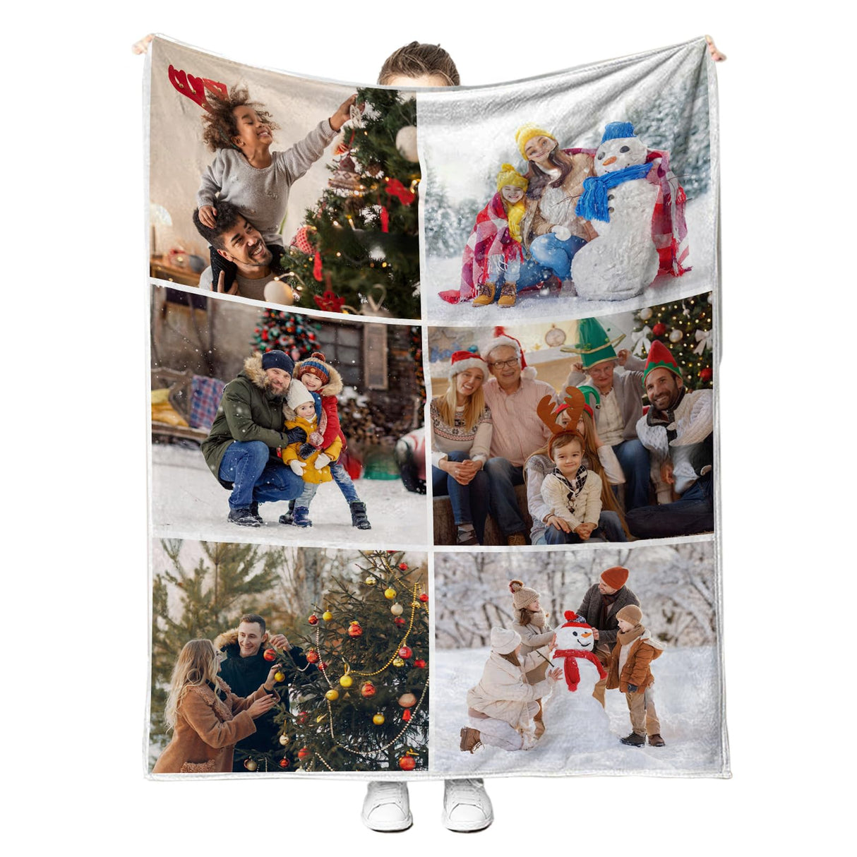 Custom Blanket with Picture Made in USA,Personalized Photo Blanket Throw Photo Blankets for Family Friends Pets,50"x60"