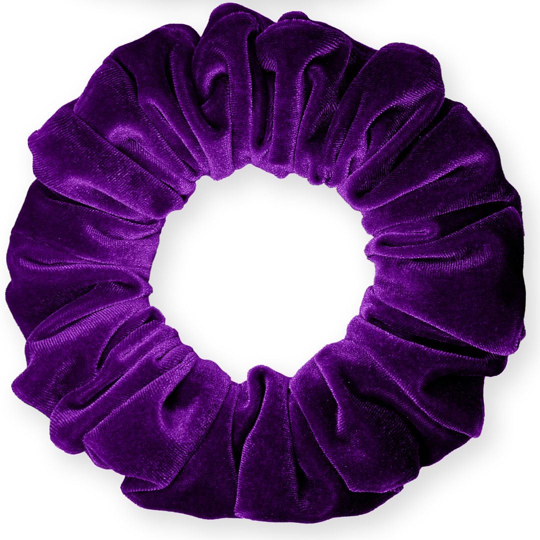 Velvet Scrunchies Jumbo Size Plush Big Ponytail Holders Thick Braided Locked Hair Big Made in the USA Green Pine