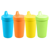 Re-Play Made in USA 10 Oz. Sippy Cups for Toddlers, Pack of 4 - Reusable Spill Proof Cups for Kids, Dishwasher/Microwave Safe - Hard Spout Sippy Cups for Toddlers 3.13" x 6.25", Desert Roses