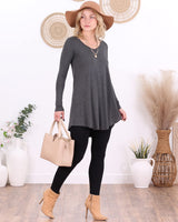 Popana Womens Long Sleeve Tunic Tops to Wear with Leggings - Long Tunic Shirts for Women Loose Fit Dressy Plus Size Casual