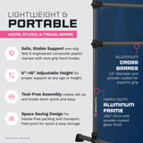VITA Barre Portable Freestanding Double Ballet Barre, Prodigy, Aluminum | Adjustable Height, USA Made, Home or Gym Exercise Equipment for Kids & Adults | Dance, Fitness, Pilates