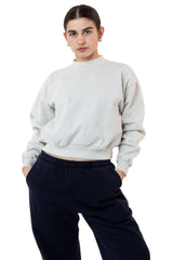 Los Angeles Apparel Heavy Fleece Cropped Mock Neck Pullover (Garment Dye)