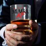 MAGA AF W 100% MAGA 10.5 oz Whiskey Glass for Dad, Gift for Husband, Stepfather Gift Idea, Unique Gifts for Men, Trump Stuff, Maga Merch