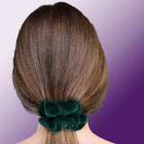 Velvet Scrunchies Premium Plush Soft Ponytail Holder Made in the USA Black