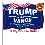 Trump Vance 2024 Flags 3x5 Outdoor made in usa Double Sided 3 Ply Heavy Duty Trump 2024 Flags Banner for Outside with 2 Brass Grommets UV protection Fade Resistant for Indoor Outdoor Decorations