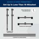VITA Barre Portable Freestanding Double Ballet Barre, Prodigy, Aluminum | Adjustable Height, USA Made, Home or Gym Exercise Equipment for Kids & Adults | Dance, Fitness, Pilates