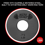 Micro Gainz Standard 1-Inch Center Hole Weight Plates, Set of 2 Black Fractional Plates Choose Set (.25LB-1.25LB), Designed for Standard 1-inch Barbells & Dumbbells, Made In USA