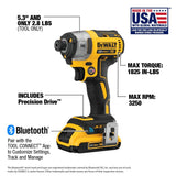 DEWALT 20V MAX* XR Impact Driver with Bluetooth Kit (DCF888D2)