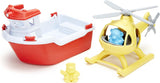 Green Toys Rescue Boat with Helicopter Red, 1 EA