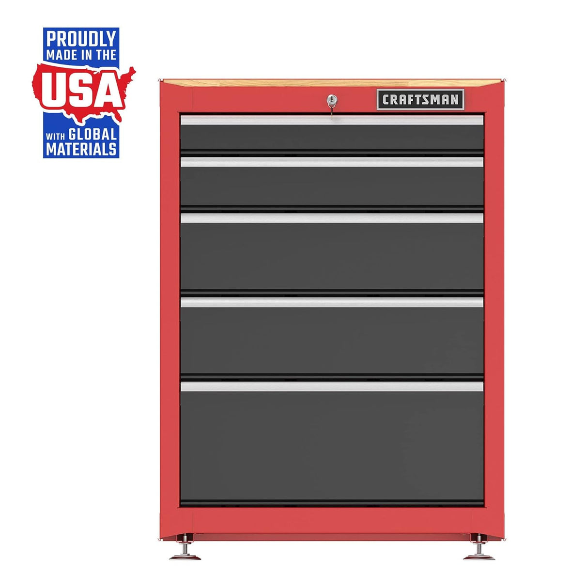 CRAFTSMAN Garage Storage Cabinet, Metal, Freestanding, 5-Drawers (CMST22602RB)