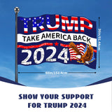 Trump 2024 Flag 3x5 FT Outdoor Made in USA Double Sided 3 Ply, Large Donald Trump Flags 2024 Take America Back Flag, Heavy Duty Trump Garden Banner UV Protection Fade Resistant