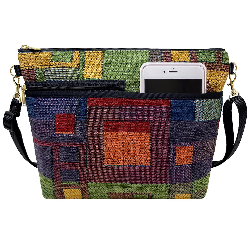 Danny K. Women's Tapestry Bag Shoulder Handbag, Large Zipper Purse Handmade in the USA