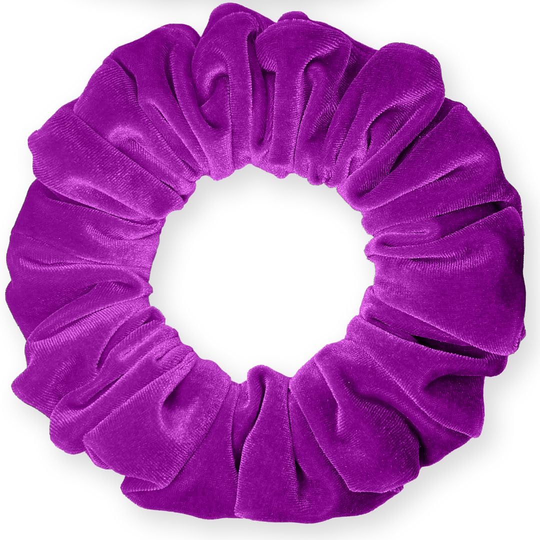Velvet Scrunchies Jumbo Size Plush Big Ponytail Holders Thick Braided Locked Hair Big Made in the USA Green Pine