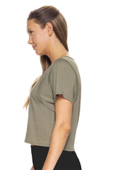 Expert Brand USA-Made Women's MoCA Cotton Blend Cropped Shirt