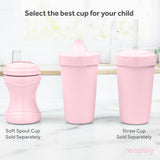 Re-Play Made in USA 10 Oz. Sippy Cups for Toddlers, Pack of 4 - Reusable Spill Proof Cups for Kids, Dishwasher/Microwave Safe - Hard Spout Sippy Cups for Toddlers 3.13" x 6.25", Desert Roses