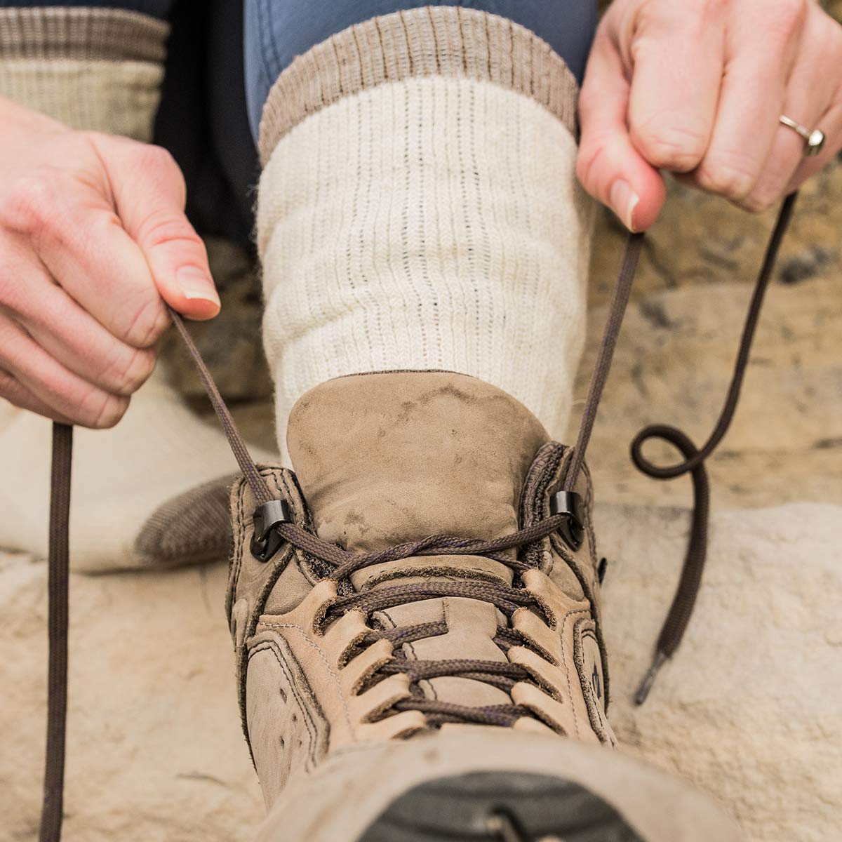 Merino Wool Crew Hiking Sock - Moisture Wicking Sock - Cushioned Sock