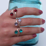 Bottled Up Designs Handmade, Bypass Ring, Recycled Vintage Bottles, Sterling Silver, Made in USA, Mothers Day, Birthday Gifts, Women, Anniversary (Pink Depression Glass)