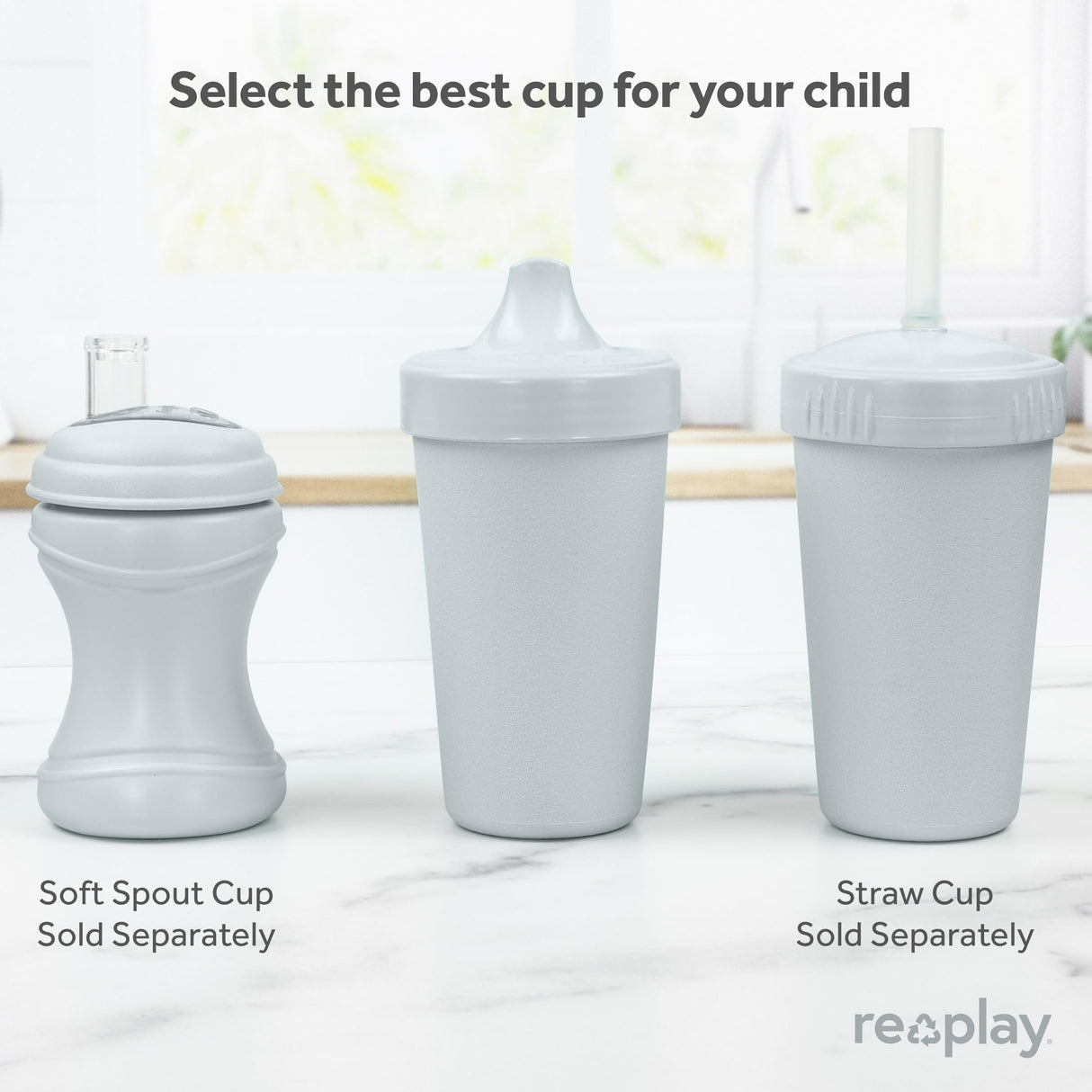 Re-Play Made in USA 10 Oz. Sippy Cups for Toddlers, Pack of 4 - Reusable Spill Proof Cups for Kids, Dishwasher/Microwave Safe - Hard Spout Sippy Cups for Toddlers 3.13" x 6.25", Desert Roses