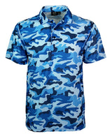 Akwa Men's Made in USA Camouflage Camo Polo Shirt with Moisture Wicking Polyester