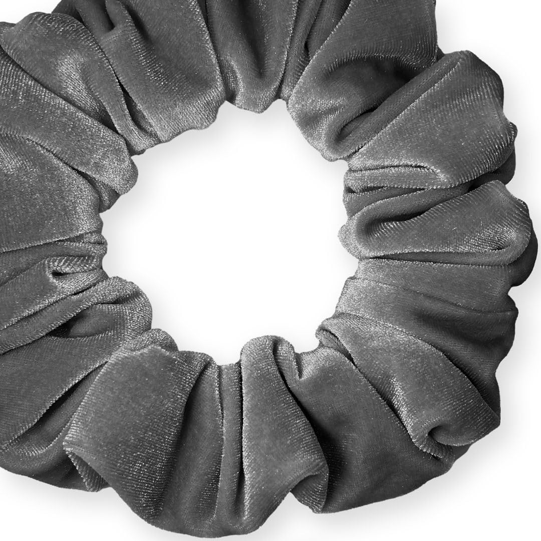 Velvet Scrunchies Jumbo Size Plush Big Ponytail Holders Thick Braided Locked Hair Big Made in the USA Green Pine