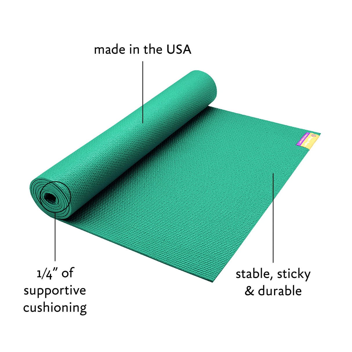 Hugger Mugger Tapas Ultra Yoga Mat - Outstanding 1/4″ Soft Cushion, Lightweight, Made in the USA Sticky Mat, Durable and Long-Lasting