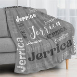Custom Blanket with Name, Soft Cozy Personalized Name Blankets for Kids, Girls, Boys, Adults, Customized Christmas Blanket for Women, Men, Newborn, New Mom, Red Colors, Made in USA